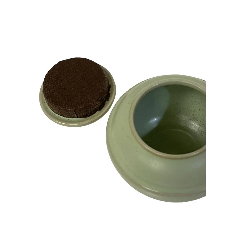Ceramic Cosmetic Empty Jar Pot Eyeshadow Makeup Face Balm Container Gray Green‎